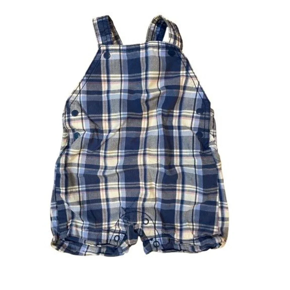 Girl's 6 Month Overalls Carter's Blue Plaid Cotton